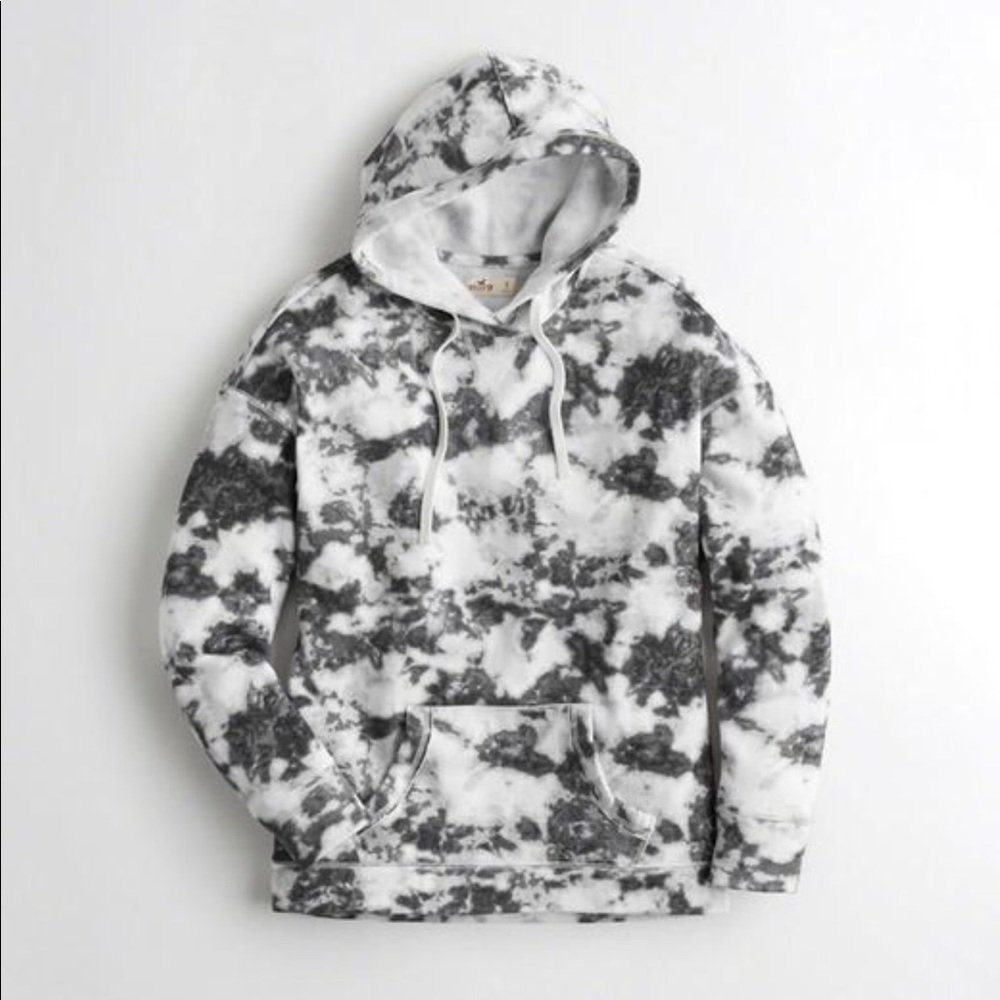 nwot grey and white tie dye hoodie !